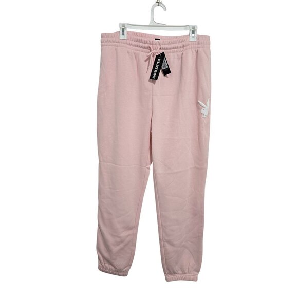 PLAYBOY Logo Sweatpants In Pink Color Size Medium‎ - Picture 4 of 5